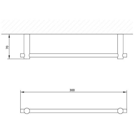 Bongio T Mix Полотенцедержатель, 300х70 мм, цвет хром, артикул 30007CR30