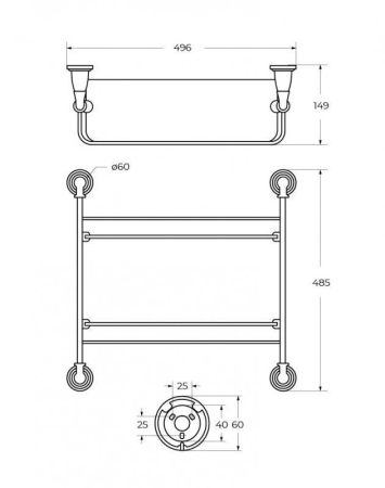 Полка стеклянная двойная подвесная ART&MAX BIANCHI AM-E-2611-D, артикул AM-E-2611-D-Br