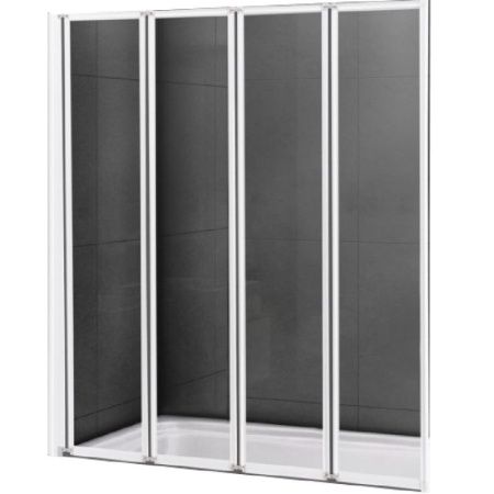 Шторка на ванну Cezares Relax V-4 80х140 профиль Белый стекло прозрачное