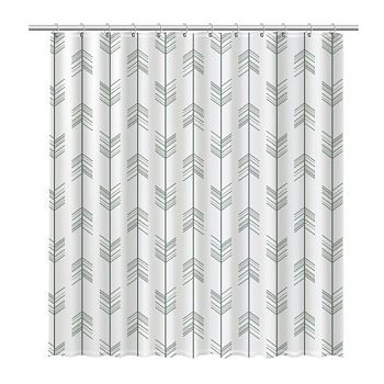 Штора для ванной комнаты FIXSEN DESIGN FX-1510, белый/зеленый