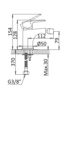 Смеситель для биде CEZARES NAUTIC-BS1, артикул NAUTIC-BS1-SS