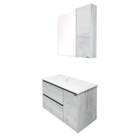 Зеркальный шкаф Comforty Бремен 90 4142374 Дуб белый, артикул 4142374