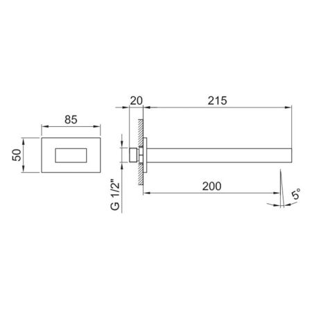 Fantini AR/38 Излив для ванны, настенный, цвет: хром, артикул 38 02 3345
