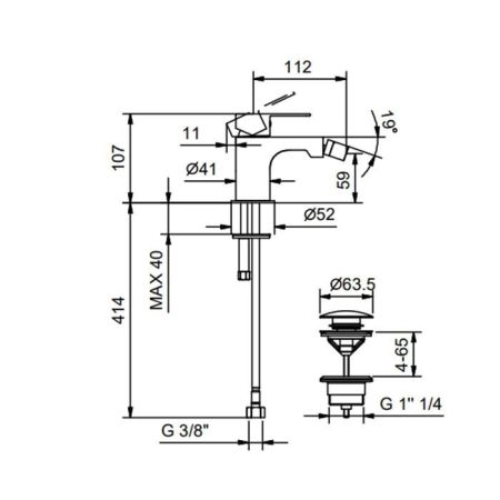 Fantini MYO Смесители для биде на 1 отверстие , цвет: хром, артикул 61 02 V608F