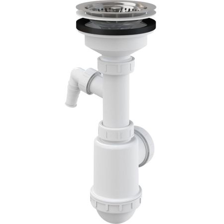 Сифон для кухонной мойки Alcaplast A446P-50/40 Полированная сталь, артикул A446P-DN50/40