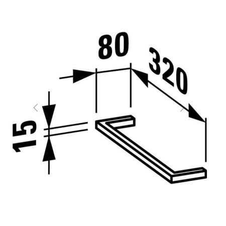 Полотенцедержатель, Laufen, Case, одинарный, ширина, мм-320, глубина, мм-60, высота, мм-15, анодированный алюминий, артикул 4.9095.1.106.000.1