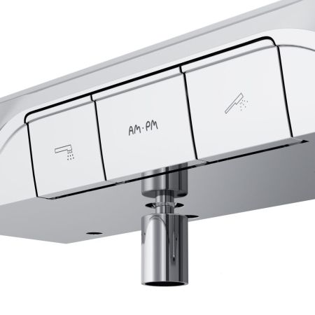 F8F10500 Func, смеситель для душа, кнопочный с полкой, с изливом, хром