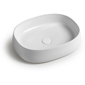 White Ceramic Jumper, накладная прямоугольная раковина 50x40x13h см, цвет белый глянцевый