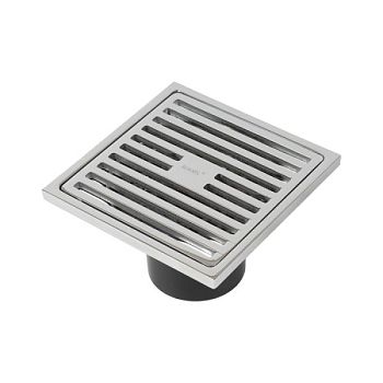 Трап душевой, вертикальный выпуск, сухой затвор, 10х10см, хром матовый, IDDIS, 980CV10SB3DDZ