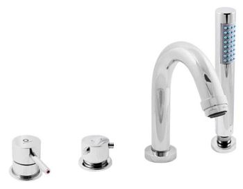 См-ль для ванны на 4- отверстия.Переключатель керамический MD0448.5, душевой шланг с пружиной  2м