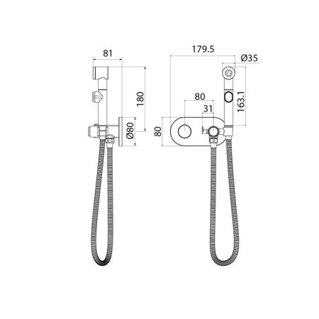 Гигиенический душ  IDDIS Axes (AXESBRBi08), артикул AXESBRBi08