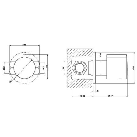 Gessi Emporio Emporio shower Встраиваемая часть для запорного вентиля, цвет: Chrome, артикул 38309#031