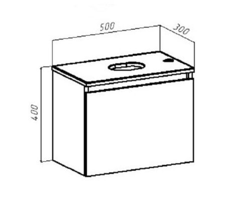 Тумба Runo Бари 50 белая под накладной умывальник (00-00001472), артикул 00-00001472