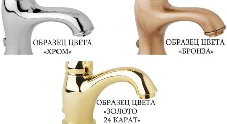 Смеситель для раковины Cezares Golf LS2 03 Золото 24 карат