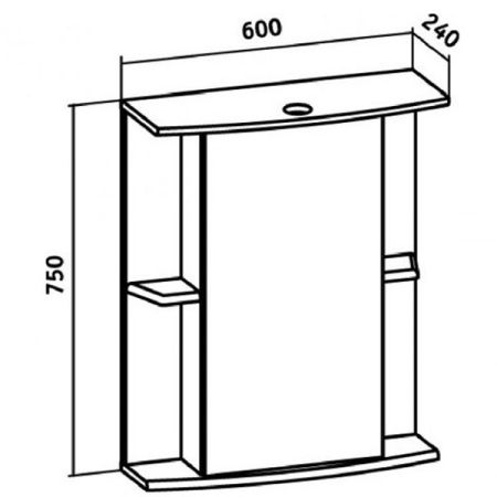 Зеркальный шкаф Runo Мадрид 60 4620750020231 с подсветкой Белый, артикул 4620750020231