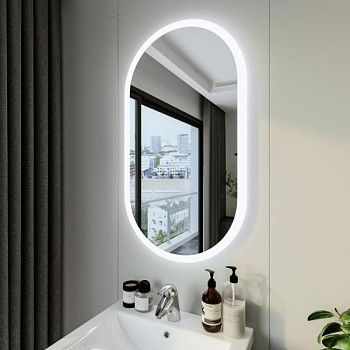 Зеркало Бриклаер Вега 55 овал сенсор на зеркале бесконтактный