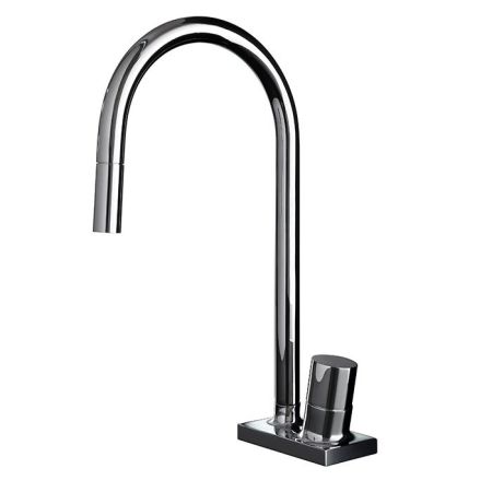 FIMA|Carlo Frattini Kitchen Смеситель (Fluid) для кухни, с выдвижной лейкой, вращающийся излив, цвет хром, артикул F7028CR