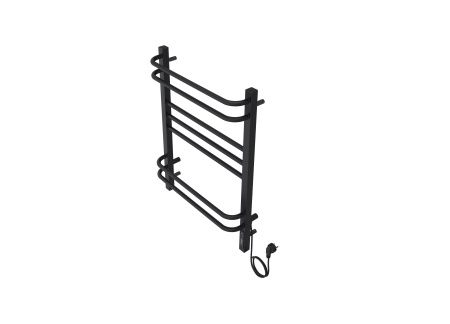 Полотенцесушитель электрический Aquatek (Акватек) Бетта П7 500х700 мм, черный муар, подключение скрытое к сети электропитания / электропровод с вилкой, с терморегулятором и таймером quick touch, нержавеющая сталь AISI 201, гарантия 5 лет