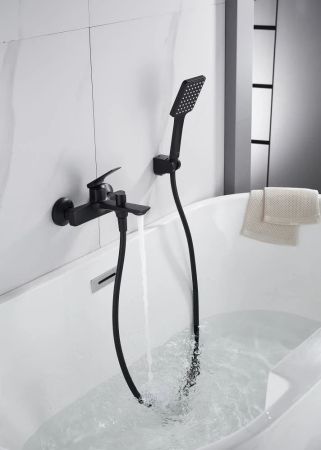 Смеситель для ванны Knotlor KN-71/BL, черный, артикул KN-71/BL