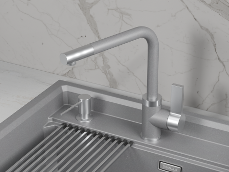 Смеситель для кухни GRANULA (5504, АЛЮМИНИУМ), артикул 5504, АЛЮМИНИУМ