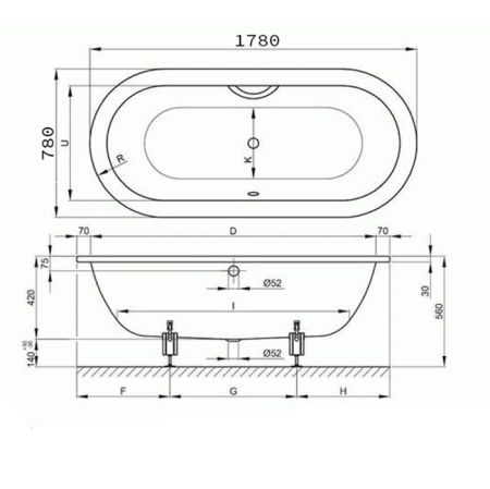 Опора для ванны, Bette, универсальная, комплект-2 штуки, артикул B23-1500