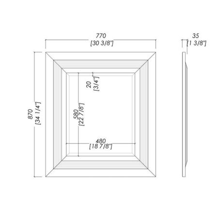 Devon Plaza Зеркало (87х77см), цвет рамы: комбинированный белый/черный, артикул FLPLAZA