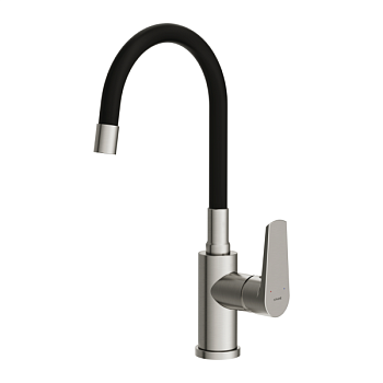 Смеситель для кухни Cersanit MODUO однорычажный с гибким изливом сатин (68231)