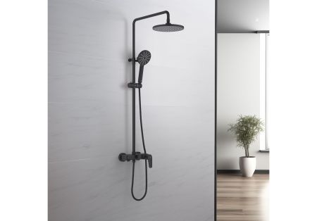 Душевая система AQUATEK, матовый черный AQ2140MB БЕТТА, артикул AQ2140MB