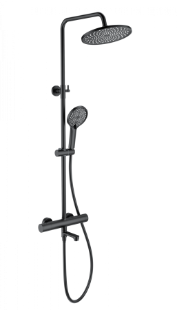 Душевая система с термостатом WONZON & WOGHAND, Черный матовый (WW-B3069-MB), артикул WW-B3069-MB
