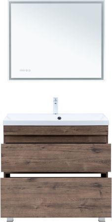 Тумба под раковину Aquanet Нота New 90 напольная, дуб веллингтон табак