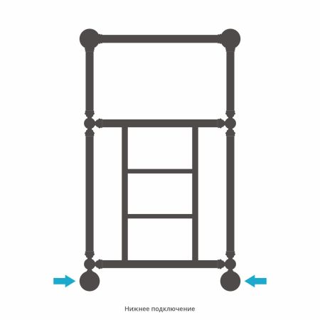 Полотенцесушитель водяной "Ренессанс 1452" 860х500 (Матовая Шампань)