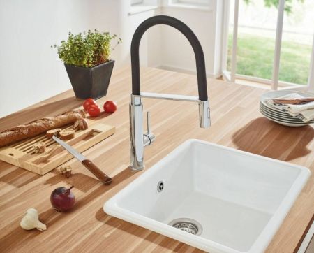 Смеситель для кухни GROHE Concetto с профессиональной лейкой, хром/черный (31491000), артикул 31491000