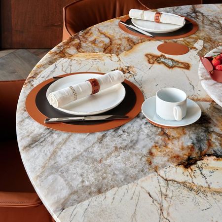 ADJ Круглый плейсмат, D40 см., цвет: коньяк/бордо, артикул 0003.09/30