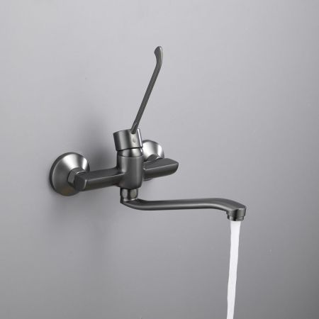 Смеситель для кухни с хирургической ручкой BELZ B79019-3, оружейная сталь