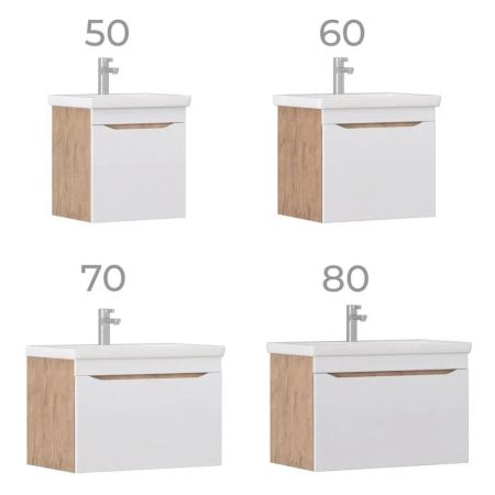 Тумба под раковину подвесная VIGO Grani 166 дуб золотой, 80 см, артикул 166 дуб золотой