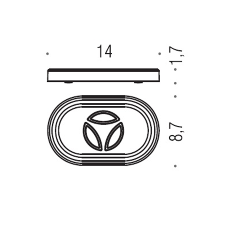 Colombo Road мыльница настольная-14*8,7см, цвет: хром, артикул B8040.CR