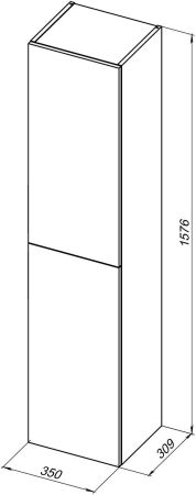 Пенал Aquanet Алвита New 35 Серый, артикул 00277560