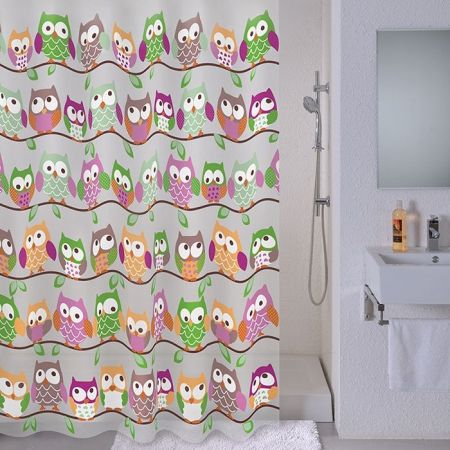 Штора для ванны Milardo Cheeky owls 180x180 Разноцветная, артикул 530V180M11