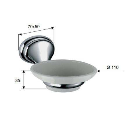 Daniel Revival Acc.B. Мыльница, подвесная, керамика, белая/бронза, артикул REPS950 br 63