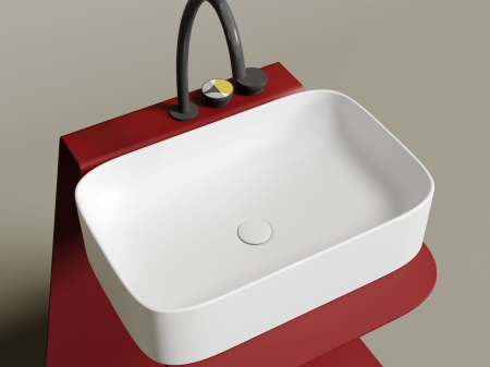 Умывальник чаша накладная прямоугольная (цвет Белый Матовый) Элемент (Element) 605x380x150мм, артикул CN6053MW