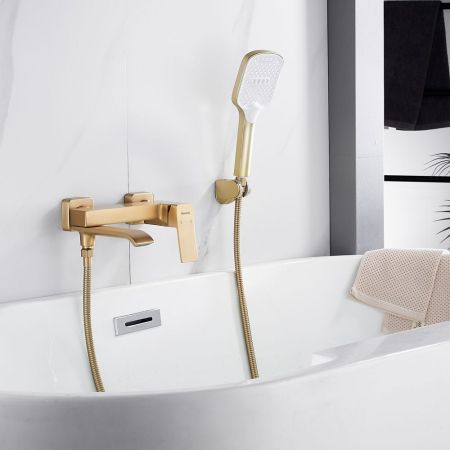 Смеситель для ванны Shevanik S4002G, золотой сатин, артикул S4002G