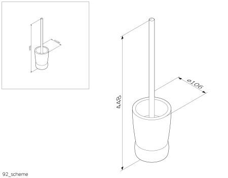 A3033200 Sensation, Стойка с туалетной щеткой, отдельно стоящая, хром, шт, артикул A3033200