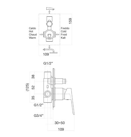 Смеситель для душа Fiore KEVON 81BB6517, белый, артикул 81BB6517