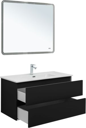 Тумба под раковину Aquanet Вега 2.0 100 черный, артикул 00337951