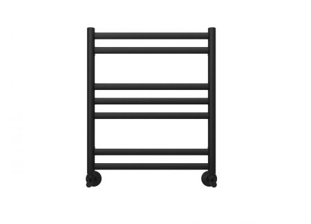 Полотенцесушитель водяной Aquatek (Акватек) Оберон П7 500х600 мм, черный муар, подключение нижнее/диагональное, сверхпрочная пищевая нержавеющая сталь AISI 304L, гарантия 10 лет, артикул AQ RO0760BL