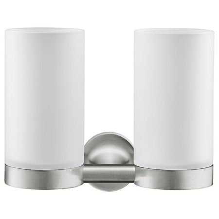 Duravit Starck T Два стакана для зубных щеток настенные, цвет: Stainless steel Brushed, артикул 0099487000