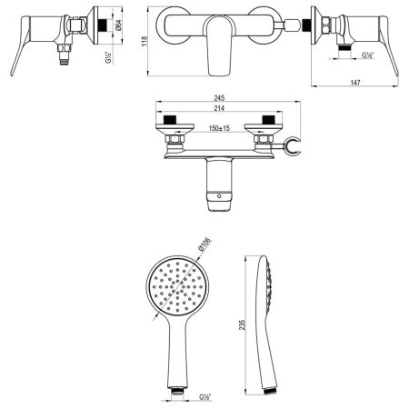 Смеситель Lemark Ortus для душа (LM11303C), артикул LM11303C