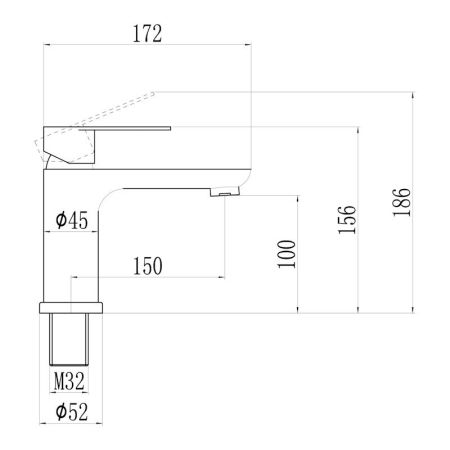 Смеситель для раковины Fmark FS8801Q, графит