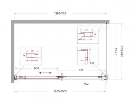 SOFT_CLOSE-1-AH-1-140/90-C-GM Душевой уголок, артикул SOFT_CLOSE-1-AH-1-140/90-C-GM