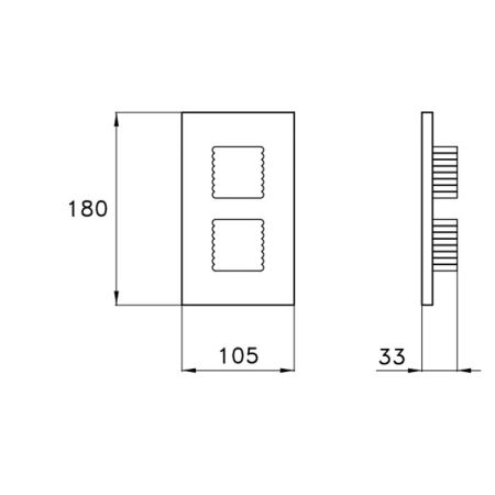 Stella Casanova Внешняя часть встраиваемого термостатического смесителя для душа IS3296 P.V. с переключателем на 2 выхода, цвет: хром